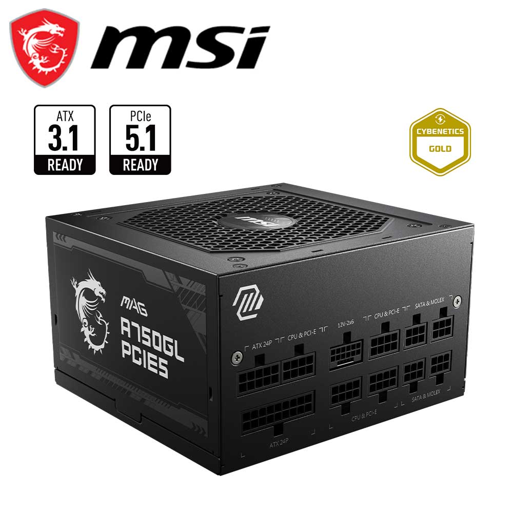 MSI｜エムエスアイ ATX 3.1準拠 電源ユニット 80PLUS GOLD認証 MSI MAG A750GL PCIE5 MAG A750GL PCIE5